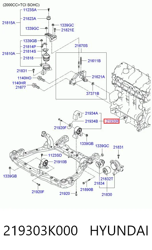 219303K000 Hyundai/Kia Taco de motor