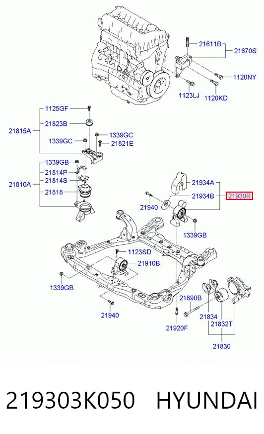219303K050 Hyundai/Kia Taco de motor
