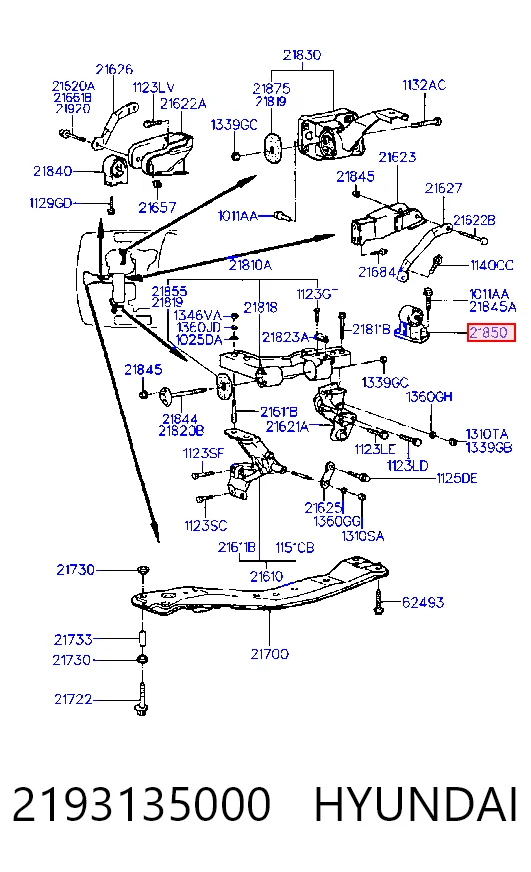 Taco de motor para Hyundai Sonata III 