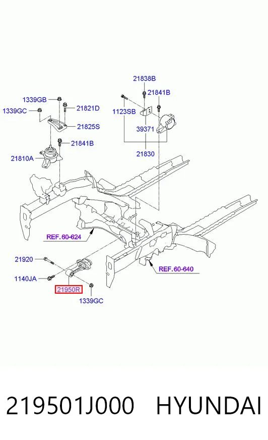 219501J000 Hyundai/Kia Soporte inferior del motor