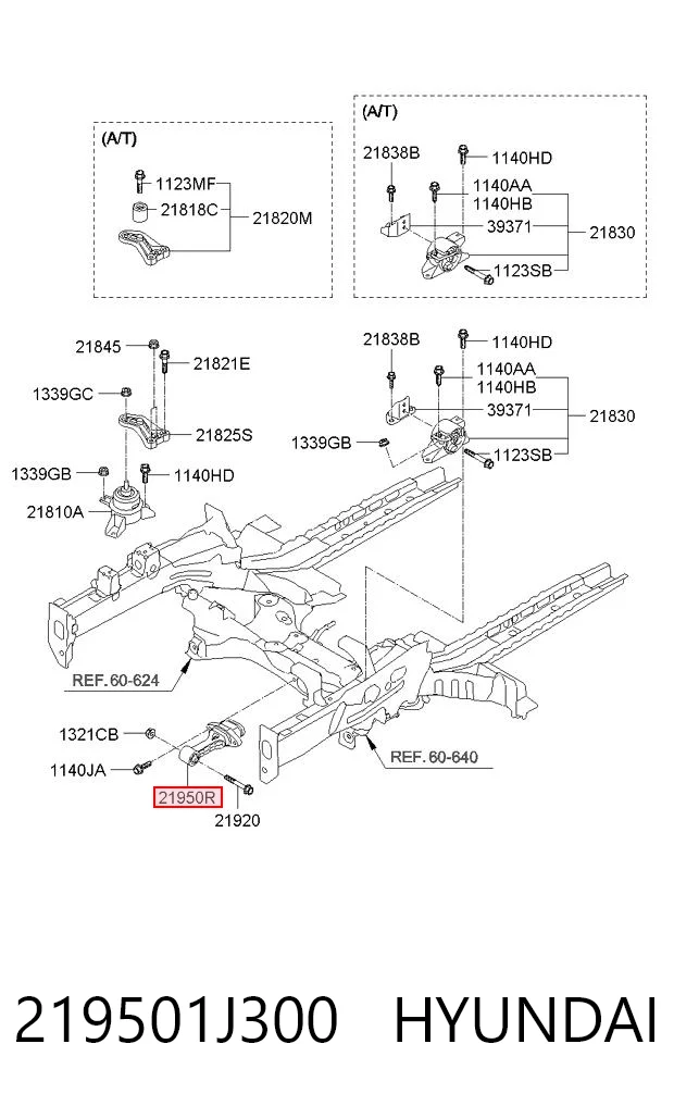 Soporte delantero del motor 219501J300 HYUNDAI