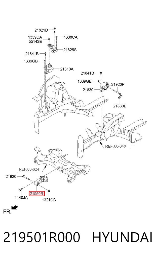 219501R000 Hyundai/Kia Soporte inferior del motor