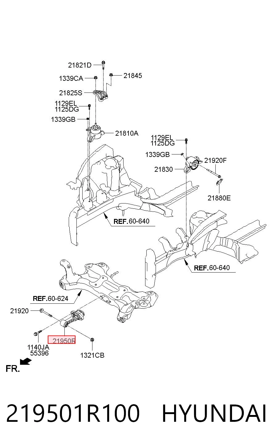 219501R100 Hyundai/Kia Taco de motor