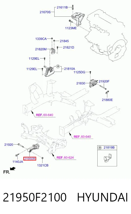 21950F2100 Hyundai/Kia Soportes de motor delantero