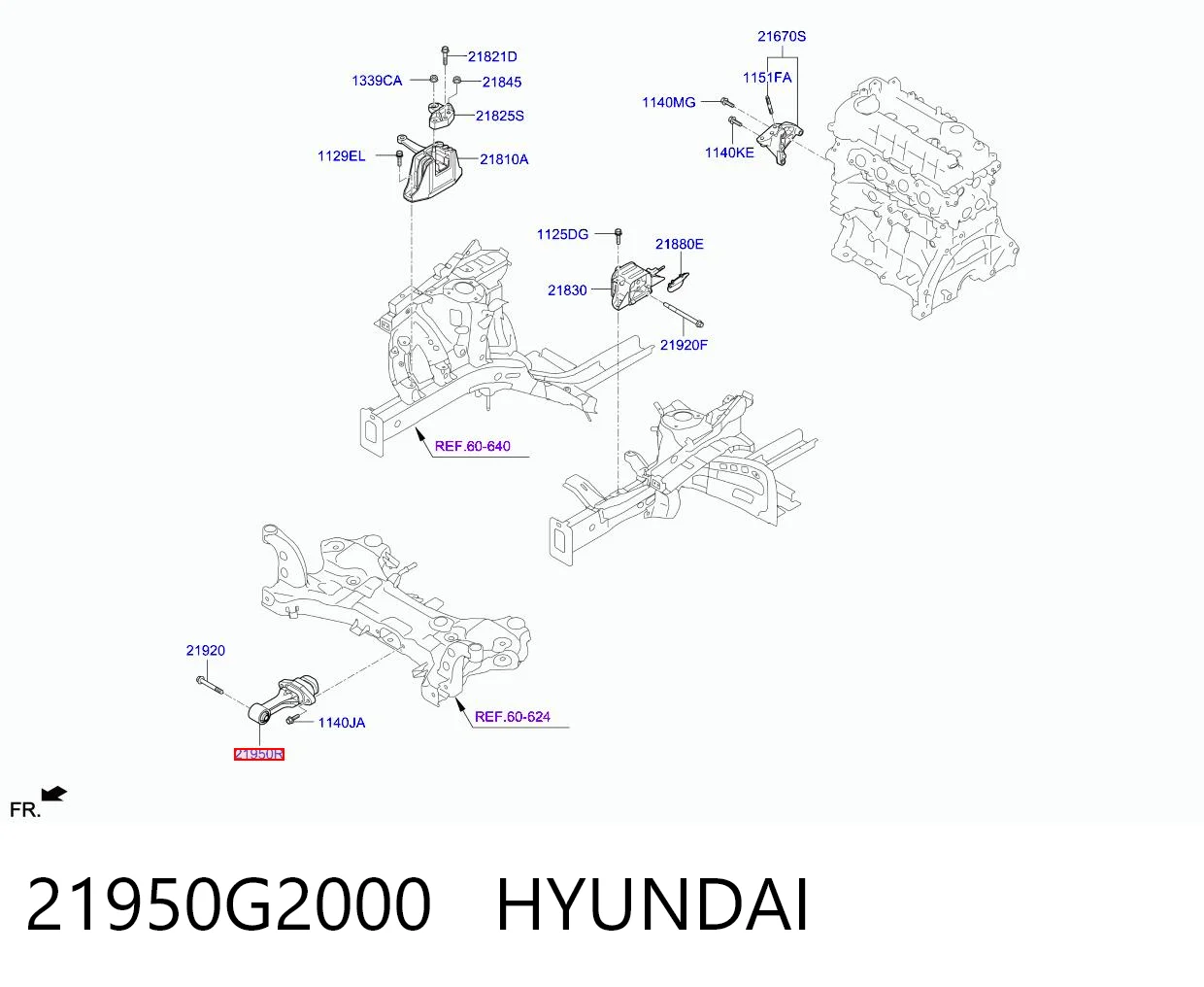 21950G2000 Hyundai/Kia Taco de motor
