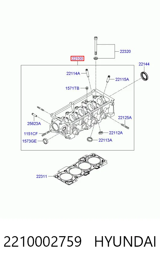 Cabeza del motor para Hyundai I10  PA
