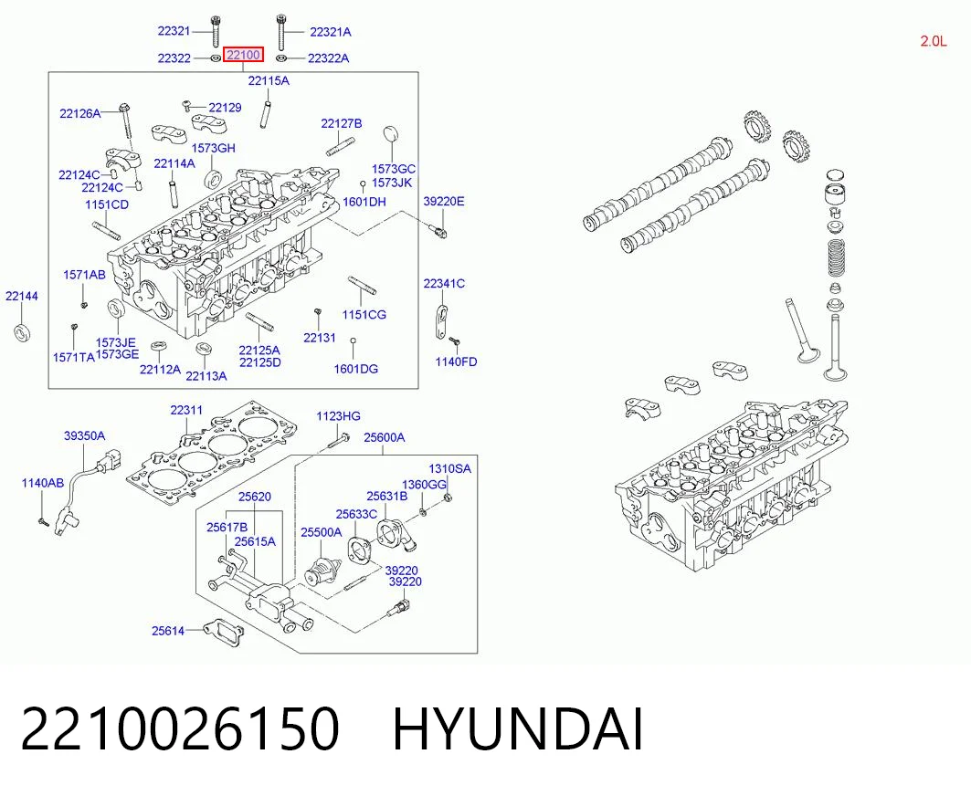Cabeza del motor para Hyundai Coupe II GK