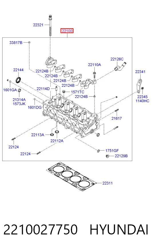 Culata de motor para Hyundai I30  (FD)