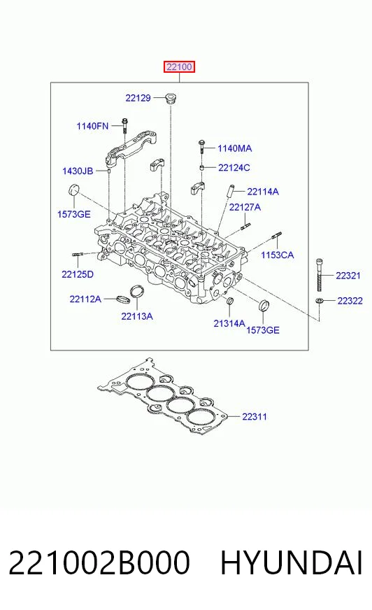 Culata 221002B000 HYUNDAI