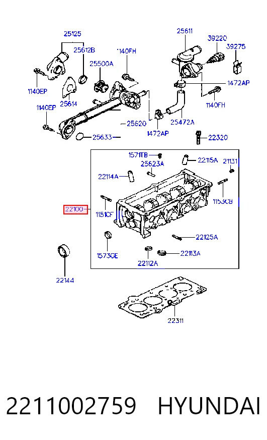 Cabeza del motor Hyundai I10  (2007-2010)