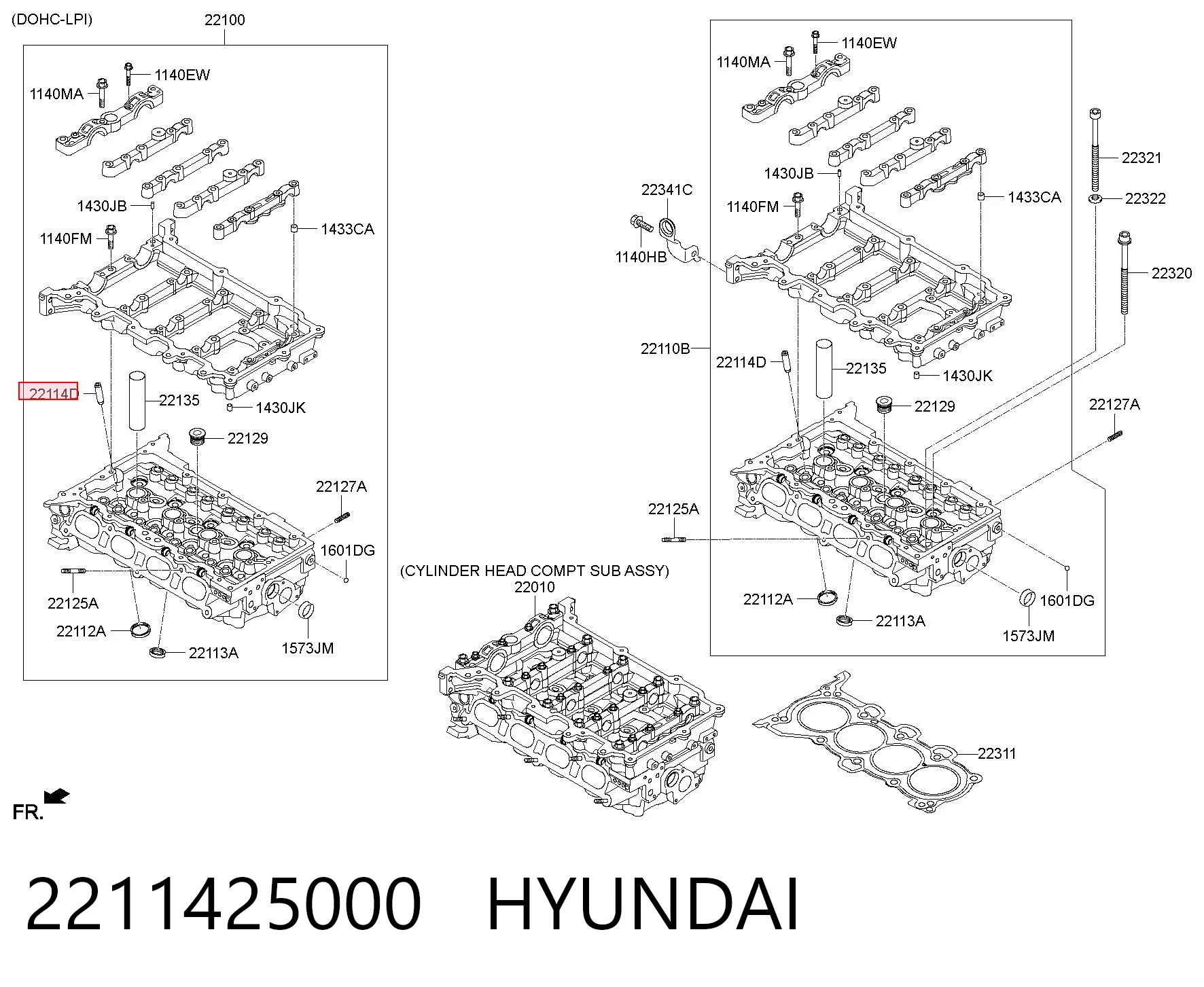 Guía de válvula para Hyundai Tucson TM