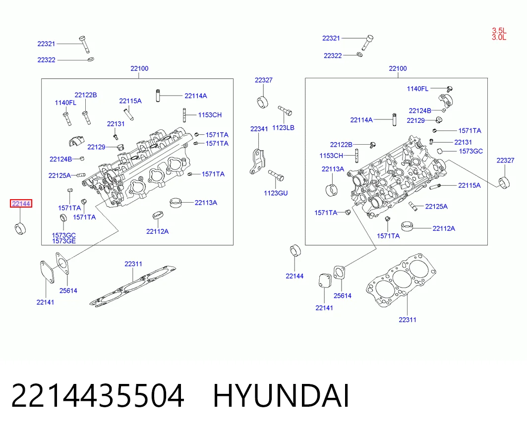 2214435504 Hyundai/Kia Retén de árbol de levas