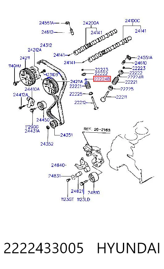 2222433005 Hyundai/Kia Retén de válvula de escape