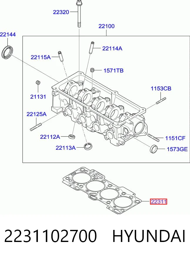 2231102700 Hyundai/Kia Empaquetadura de culata