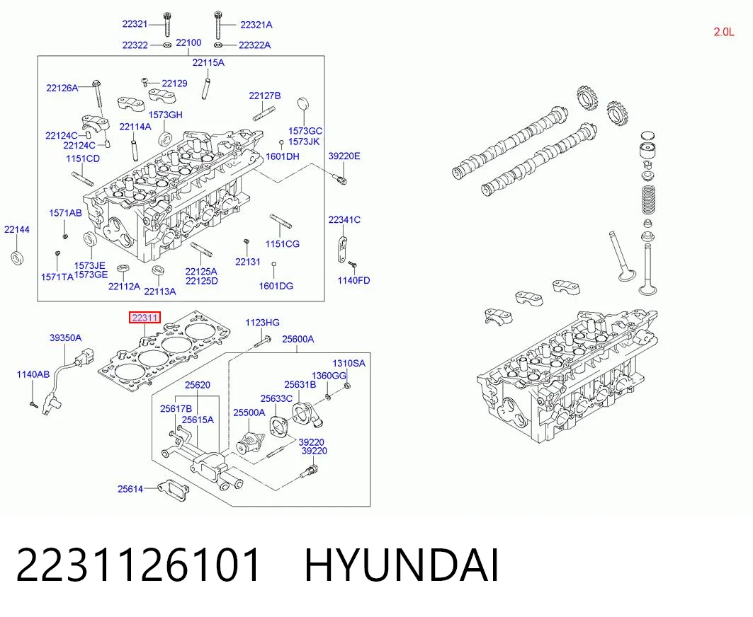2231126101 Hyundai/Kia Empaquetadura de culata