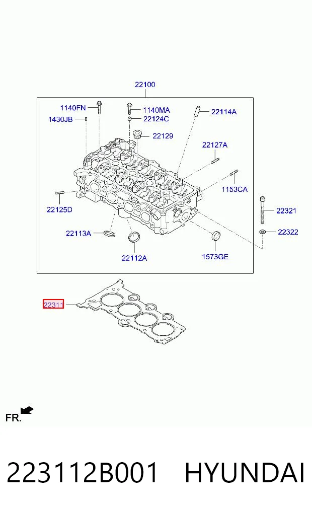 223112B001 Hyundai/Kia Empaquetadura de culata