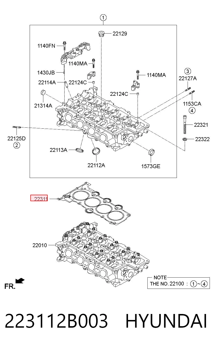 223112B003 Hyundai/Kia Empaquetadura de culata