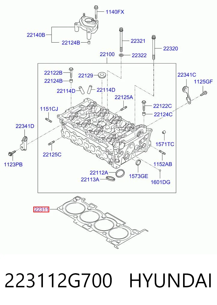 223112G700 Hyundai/Kia Empaquetadura de culata