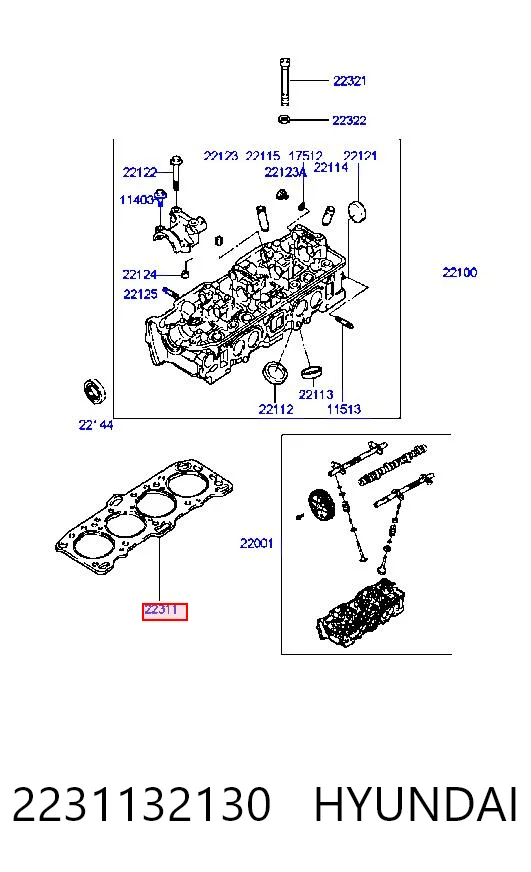 Junta de culata 2231132130 HYUNDAI
