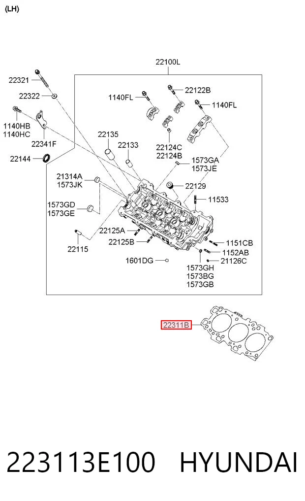 223113E100 Hyundai/Kia Junta de culata izquierda