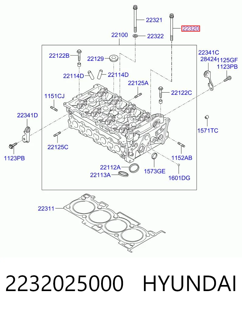 2232025000 Hyundai/Kia Pernos de culata