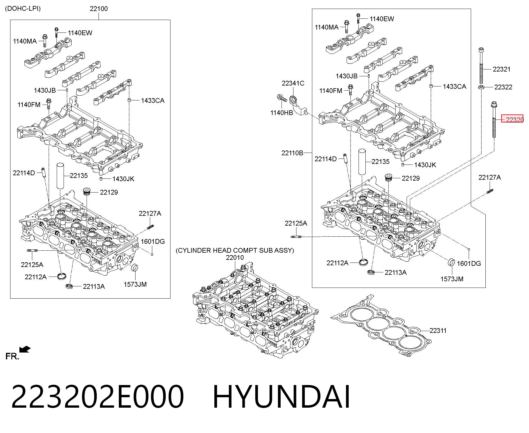 Pernos de culata para Hyundai Sonata VI YF
