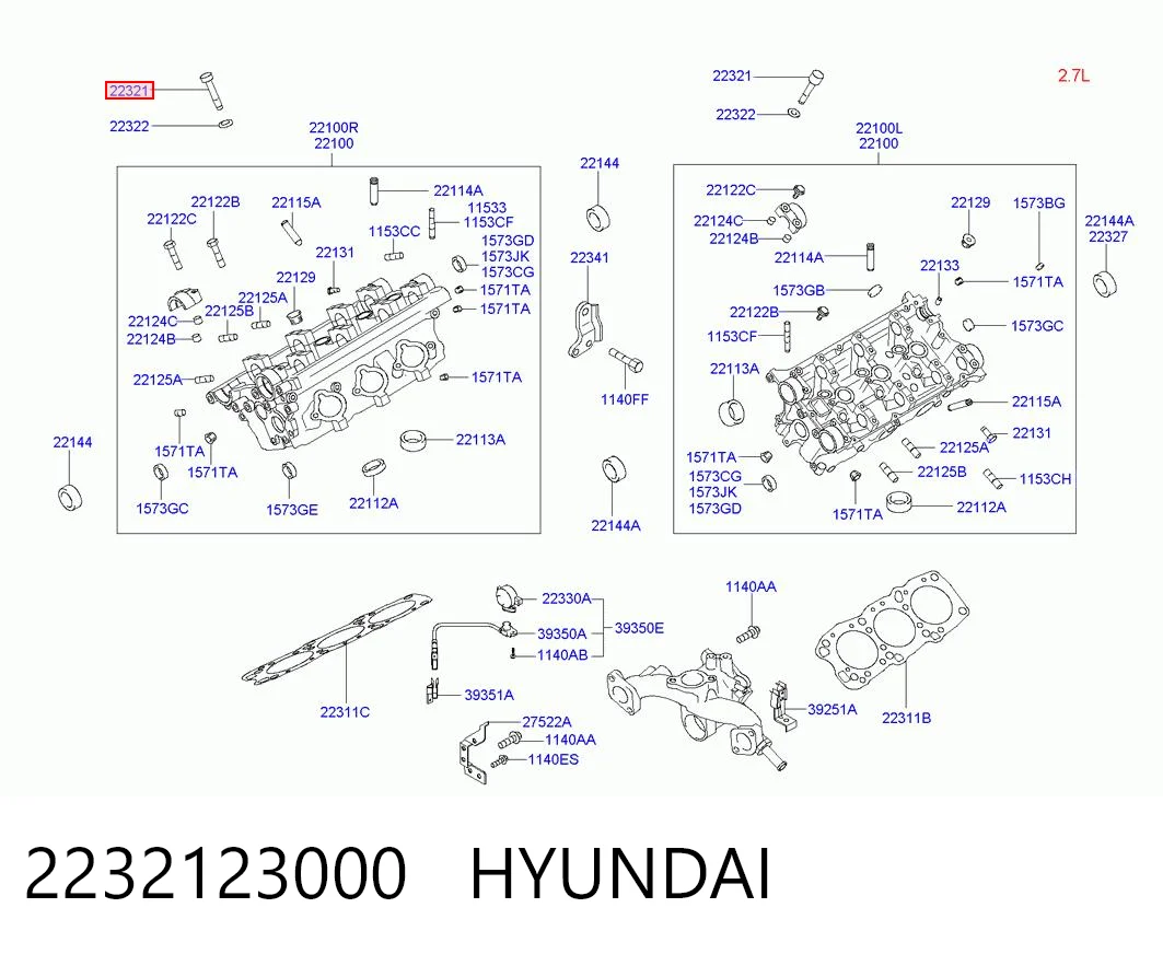 Juego tornillos culata Hyundai Elantra IV desde 23,50 €
