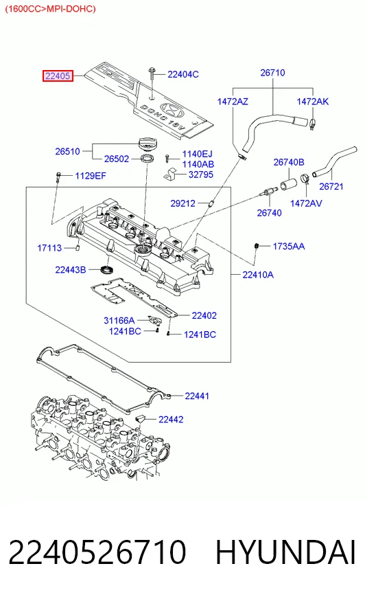 Tapa del motor decorativa para Hyundai Getz  