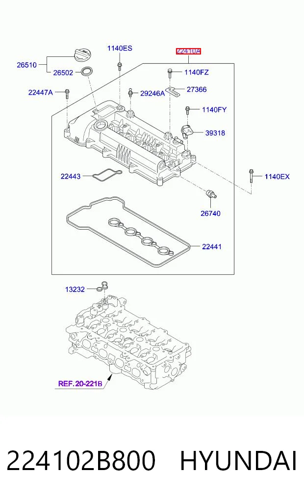 Tapa de culata para Hyundai I30  GDH
