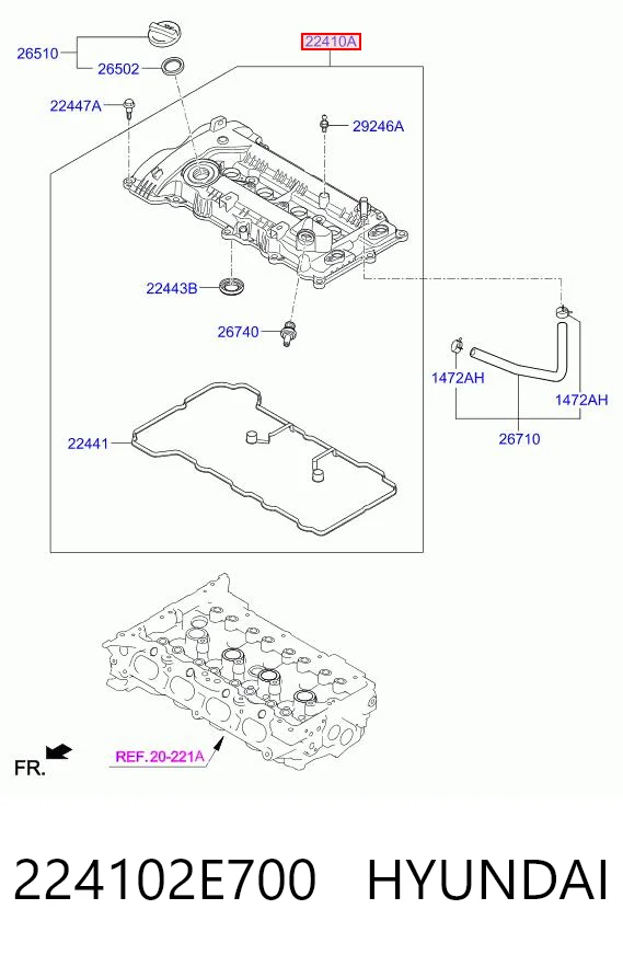 Tapa de culata para KIA Sportage IV QL