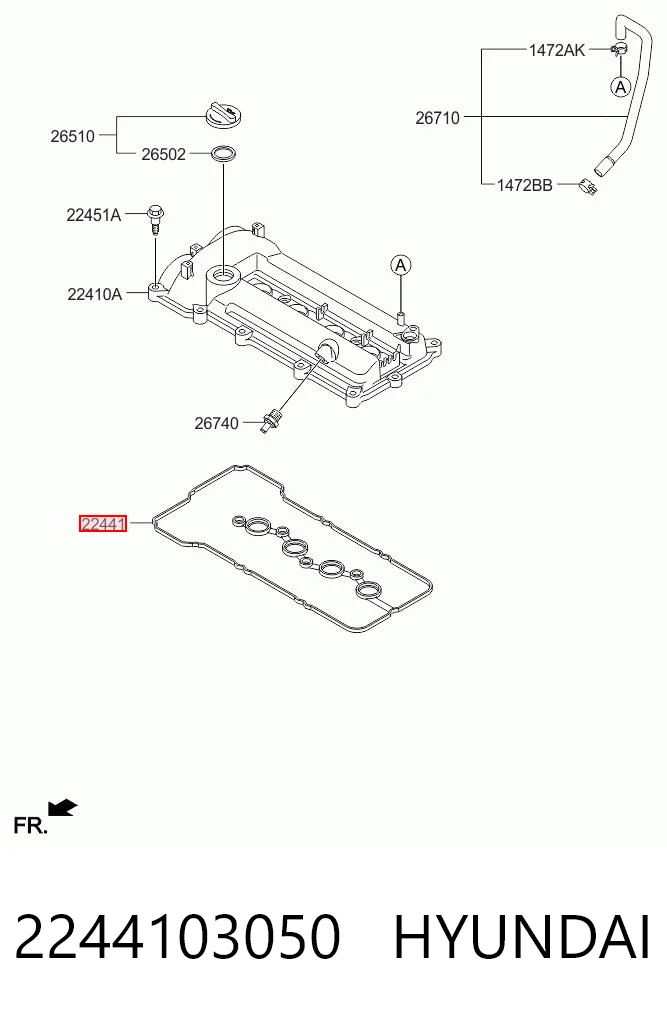 Junta tapa de balancines P1GA080 Parts-Mall