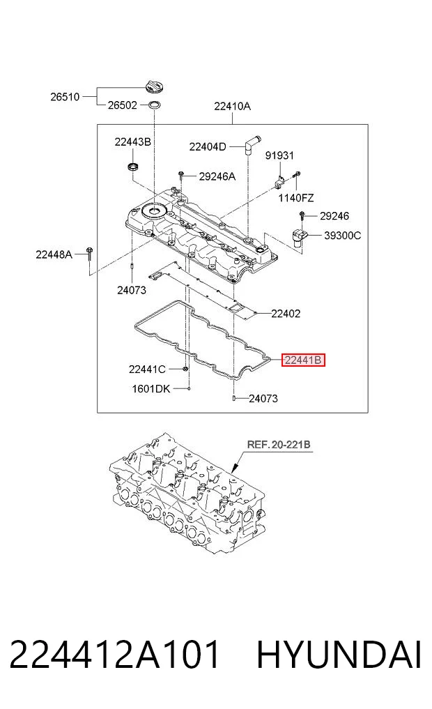  Junta tapa de balancines Hyundai I30 