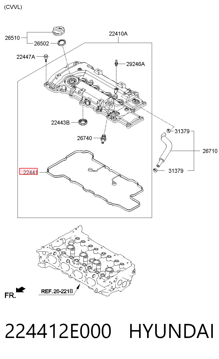 224412E000 Hyundai/Kia Junta de balancínes