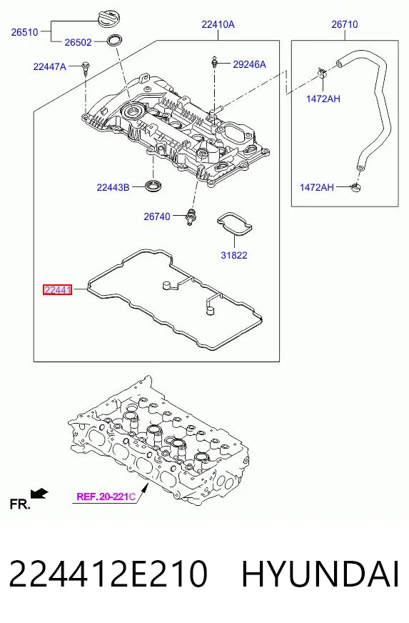224412E210 Hyundai/Kia Junta de balancínes