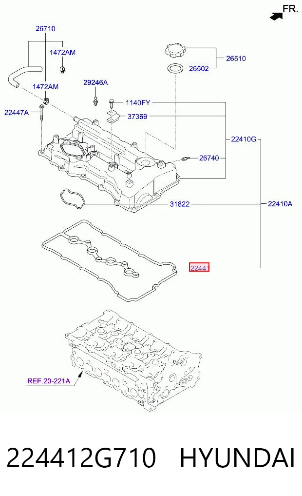 224412G710 Hyundai/Kia Junta de balancínes