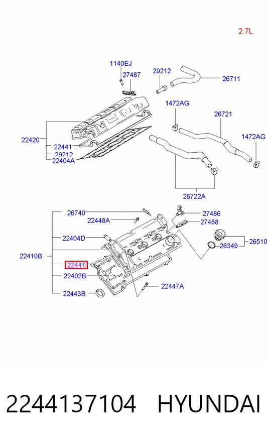Junta tapa de balancines Hyundai Sonata  (EU4)