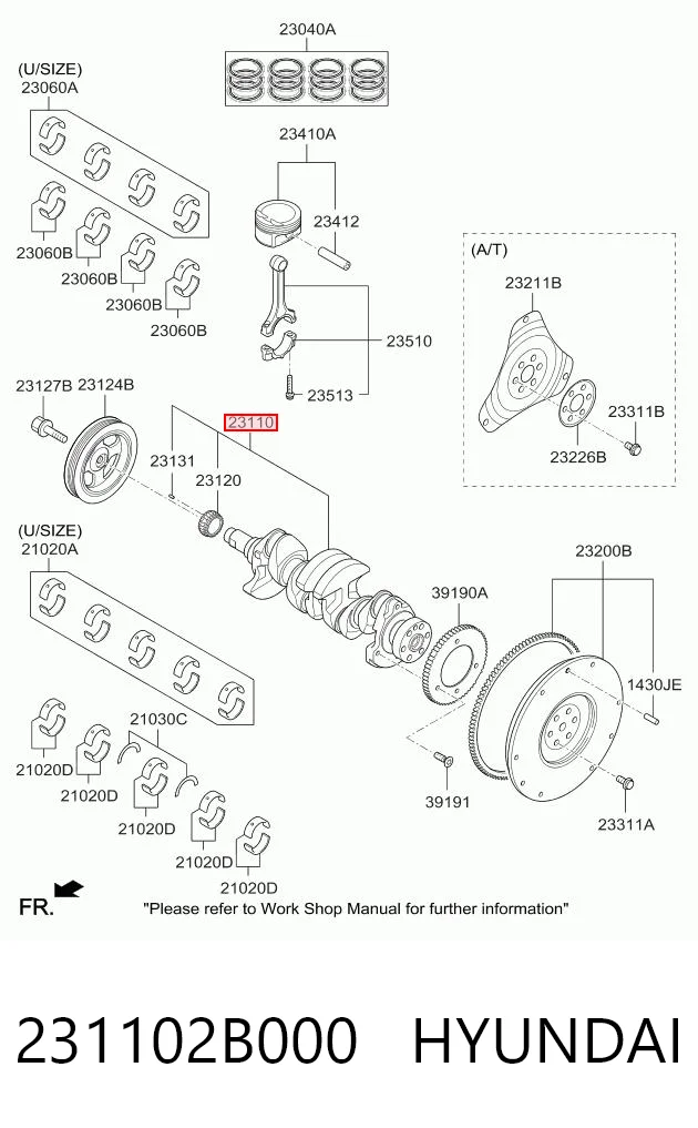 231102B000 Hyundai/Kia Cigüeñal