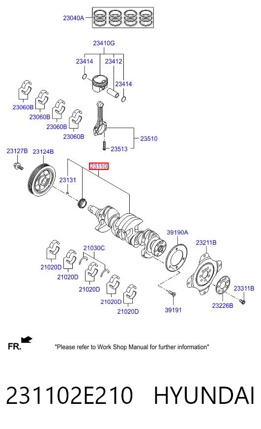 Cigüeñal para KIA Sportage III SL