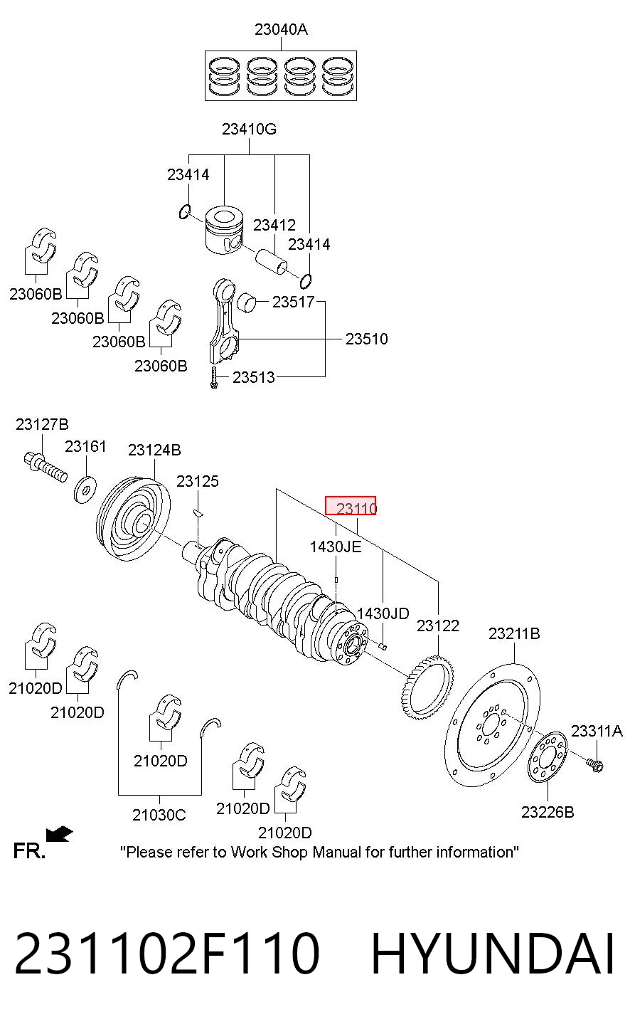 Cigüeñal para Hyundai Santa Fe III DM