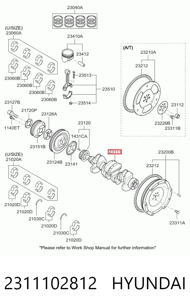 Cigüeñal para Hyundai I10  PA