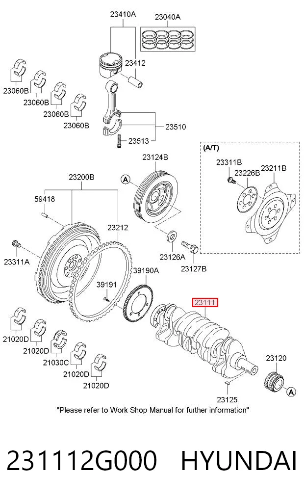 Cigüeñal para KIA Carens II FG