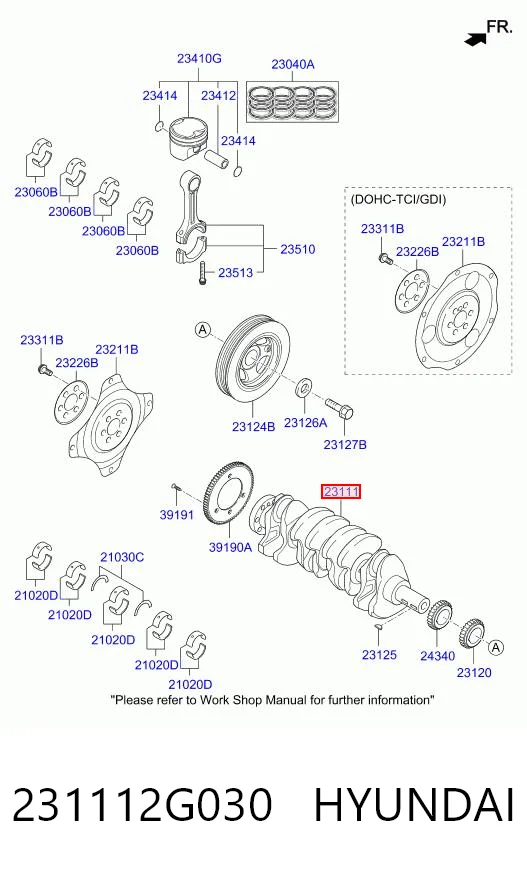 231112G030 Hyundai/Kia Cigüeñal