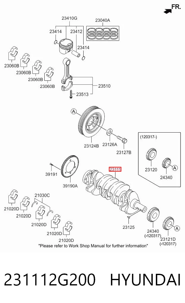 231112G200 Hyundai/Kia Cigüeñal