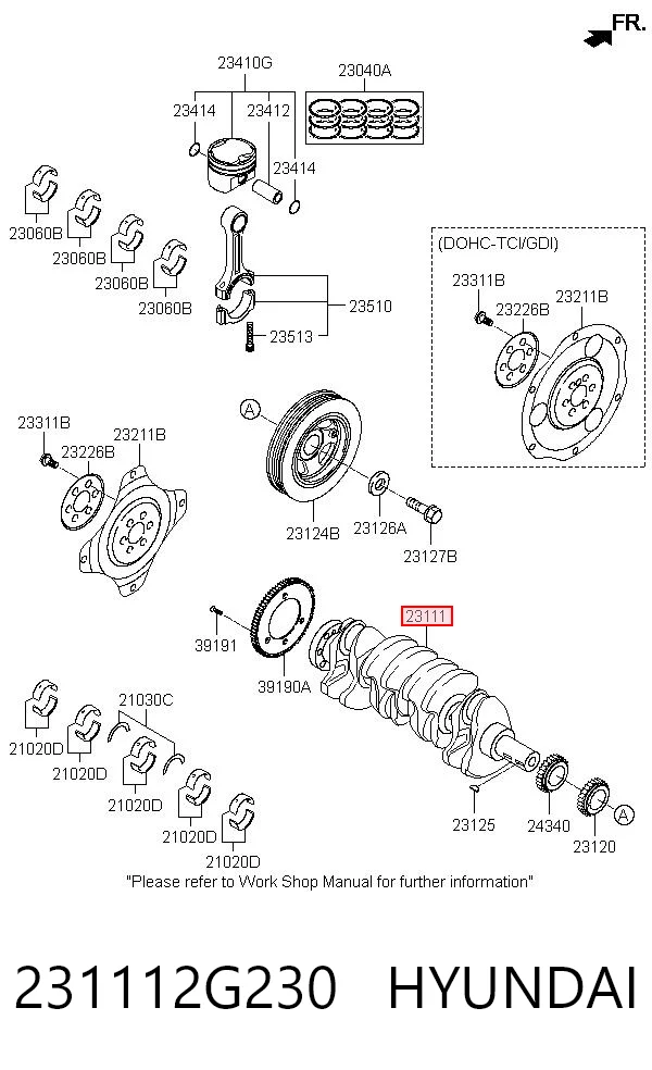 231112G230 Hyundai/Kia Cigüeñal