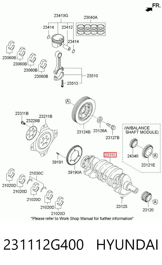 231112G400 Hyundai/Kia Cigüeñal