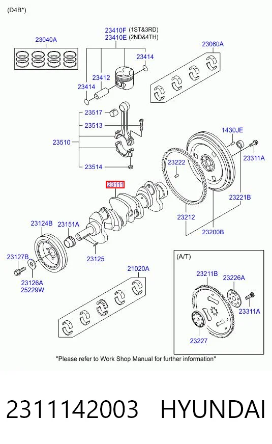 Comprar Cigüeñal Hyundai Galloper  JK a bajo precio