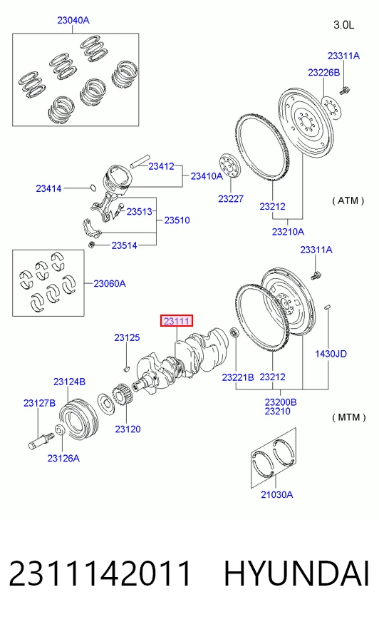 Cigüeñal Hyundai H100 furgoneta (P) (1993 - 2004) precio, desde 447,35 EUR