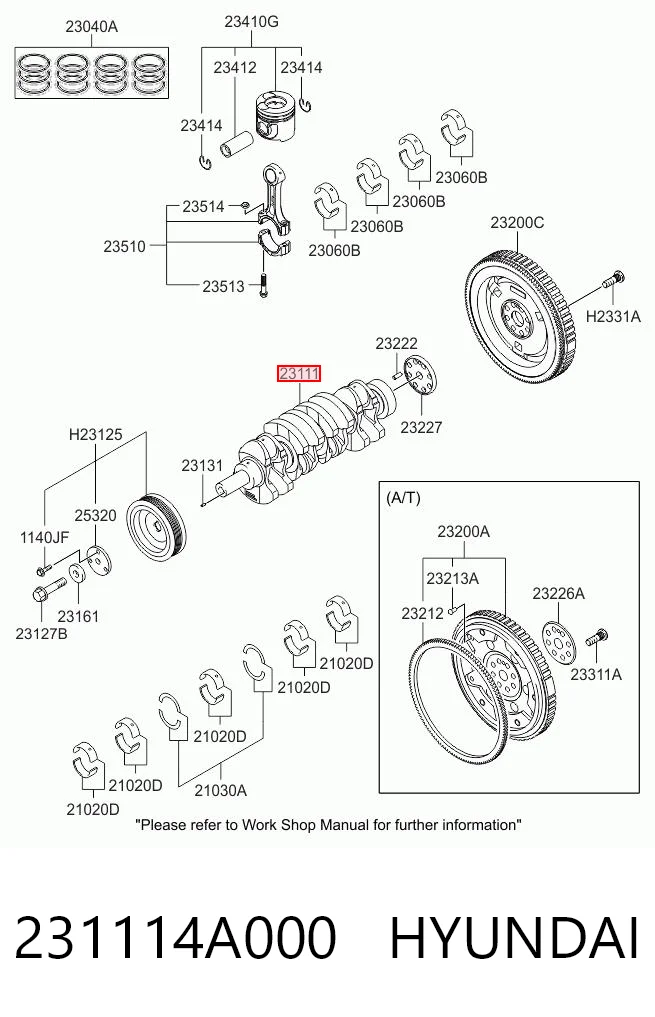 231114A000 Hyundai/Kia Cigüeñal