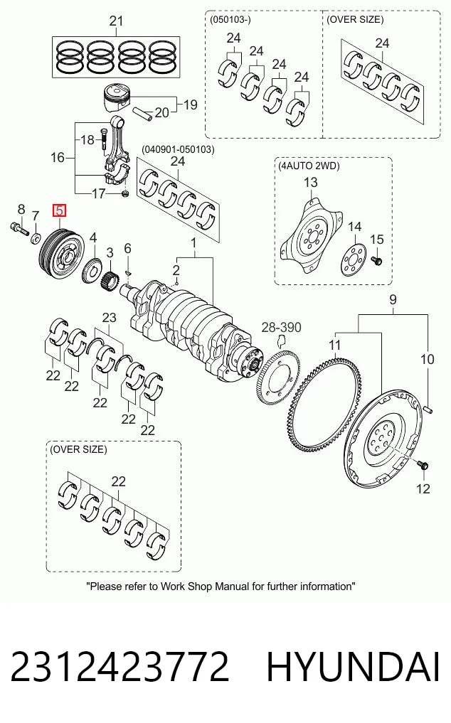 Polea dámper para Hyundai Coupe II (GK)