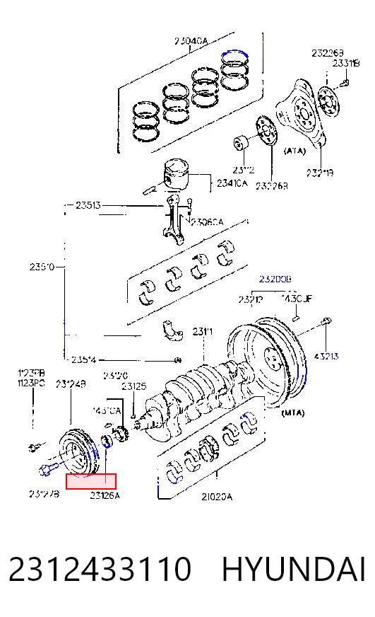 Polea de cigüeñal para Hyundai Sonata Y-3